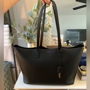 SAINT LAURENT Calfskin Large Shopping Tote